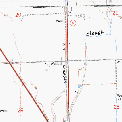 Topographic Map of Striplin (historical), CA