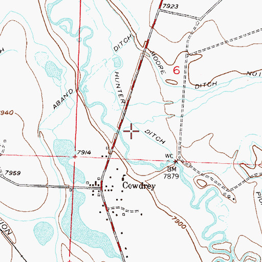 Topographic Map of Hunter Ditch, CO