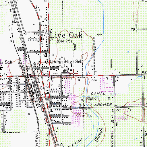Topographic Map of Valley Oak Continuation High School, CA