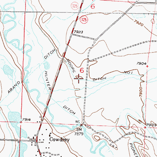 Topographic Map of Moore Ditch Number 1, CO