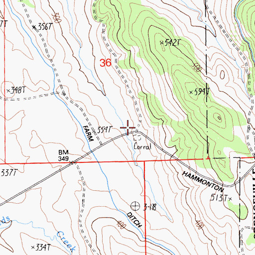 Topographic Map of Brady Ranch (historical), CA