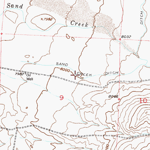 Topographic Map of Sand Creek Ditch, CO