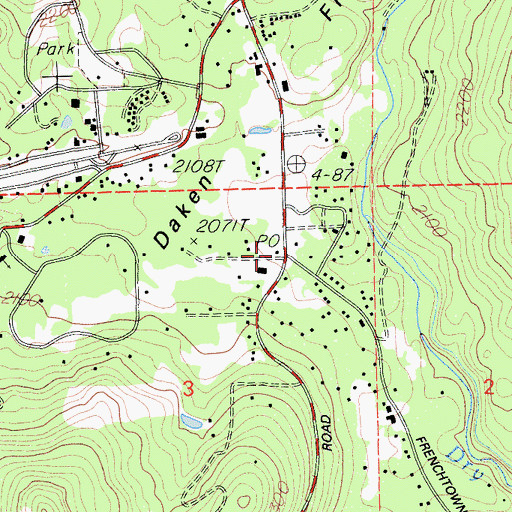 Topographic Map of Brownsville Post Office, CA