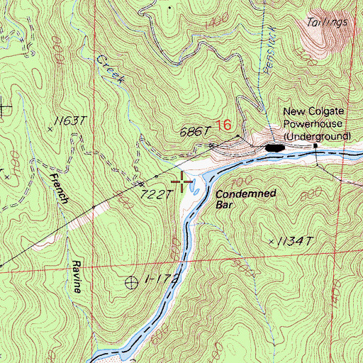 Topographic Map of Condemned Bar (historical), CA