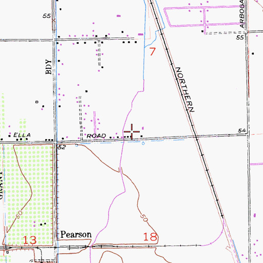 Topographic Map of Ella School (historical), CA