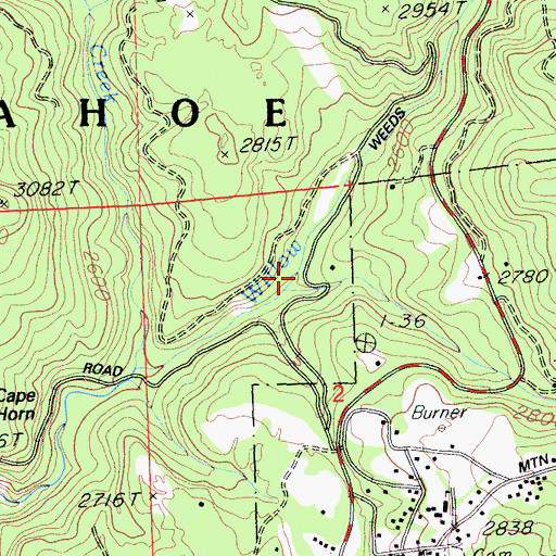 Topographic Map of Horse Valley, CA