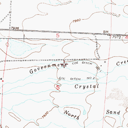 Topographic Map of Coe Ditch Number 1, CO