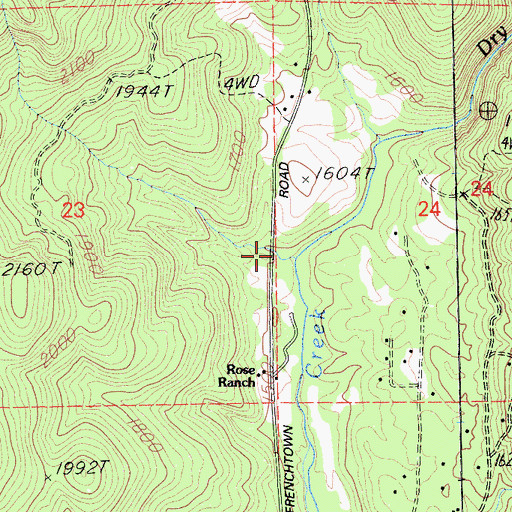 Topographic Map of Portuguese Ranch (historical), CA