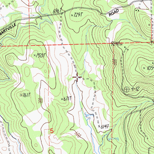 Topographic Map of Toland Ranch (historical), CA