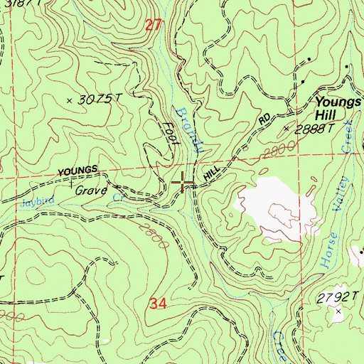 Topographic Map of Youngs Hill (historical), CA