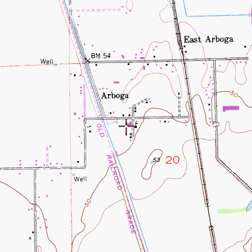 Topographic Map of Arboga Elementary School, CA