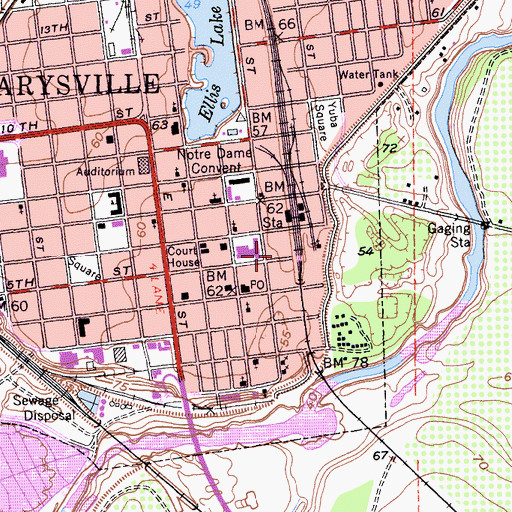 Topographic Map of Bethel African Methodist Episcopal Church, CA