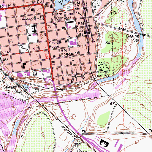 Topographic Map of Buddhist Church of Marysville, CA