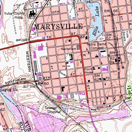 Topographic Map of Covillaud Elementary School, CA
