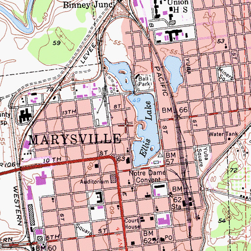 Topographic Map of Ellis Lake Park, CA