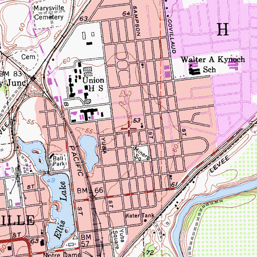 Topographic Map of Family Bible Center, CA