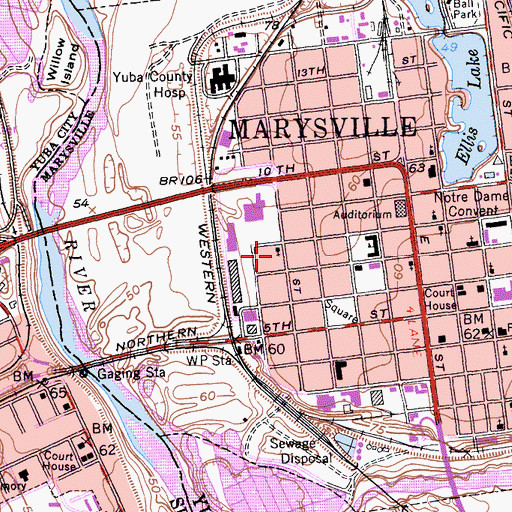 Topographic Map of First Christian Church, CA
