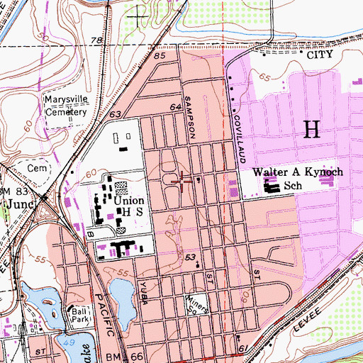 Topographic Map of First Presbyterian Church, CA