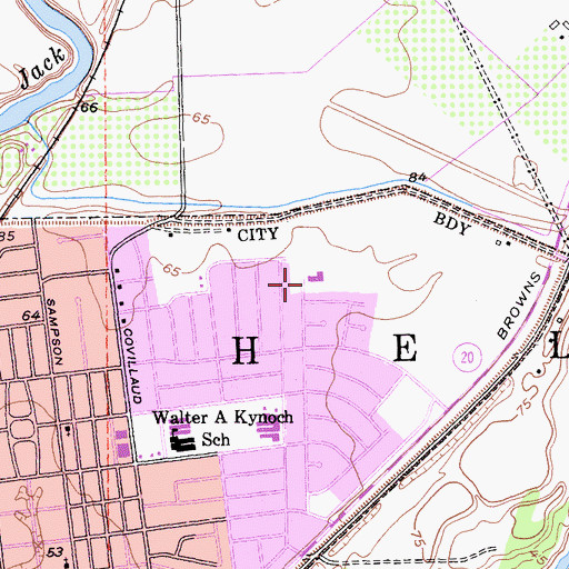 Topographic Map of Hall Street Baptist Church, CA