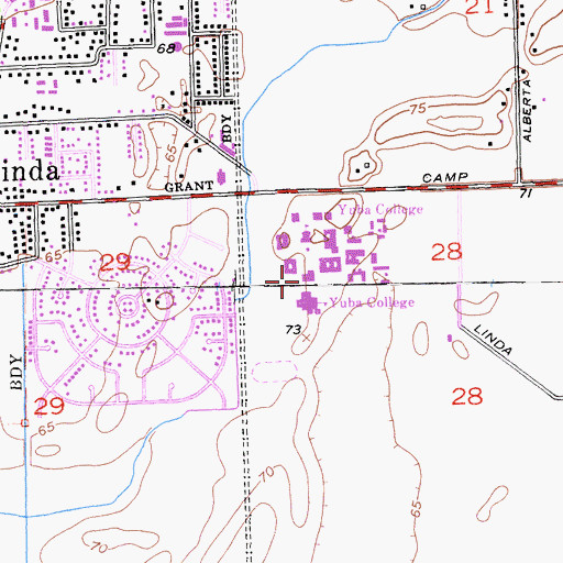 Topographic Map of Library Learning Center Yuba Community College, CA