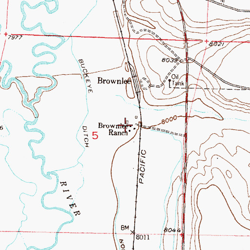 Topographic Map of Brownlee Ranch, CO