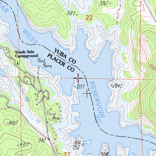 Topographic Map of McCourtney Crossing (historical), CA