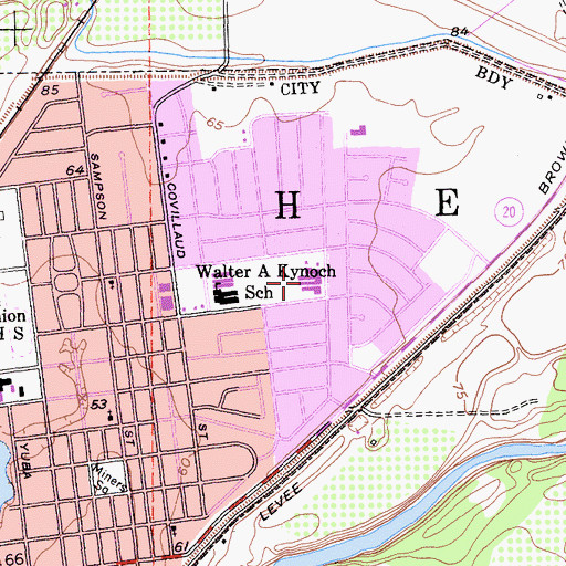 Topographic Map of McKenney Intermediate School, CA