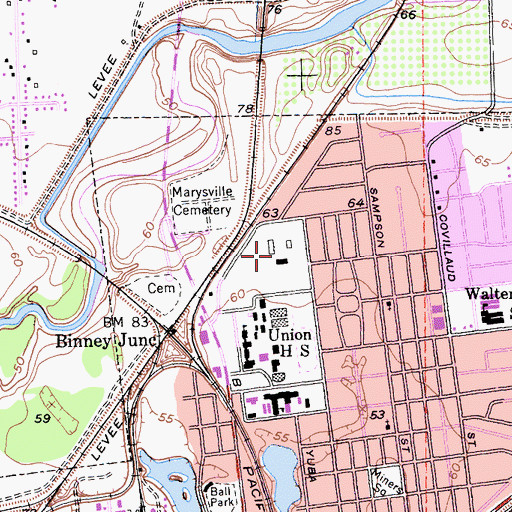 Topographic Map of Memorial Stadium, CA