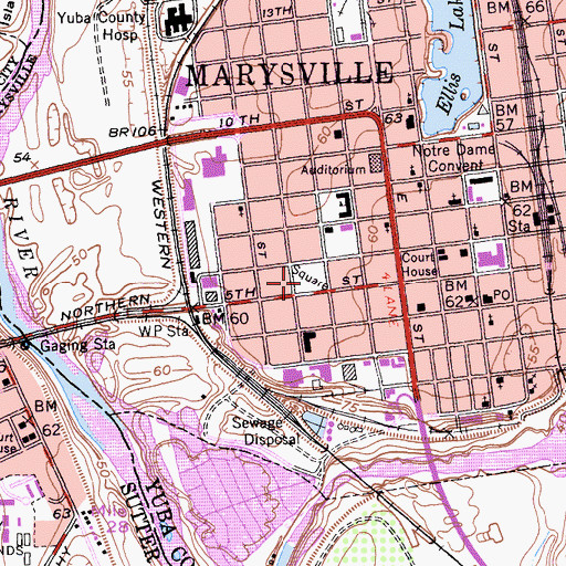 Topographic Map of Napoleon Square, CA
