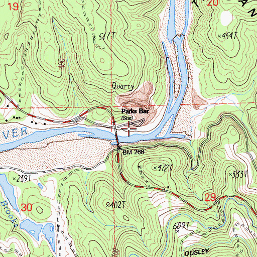 Topographic Map of Parks Bar (historical), CA
