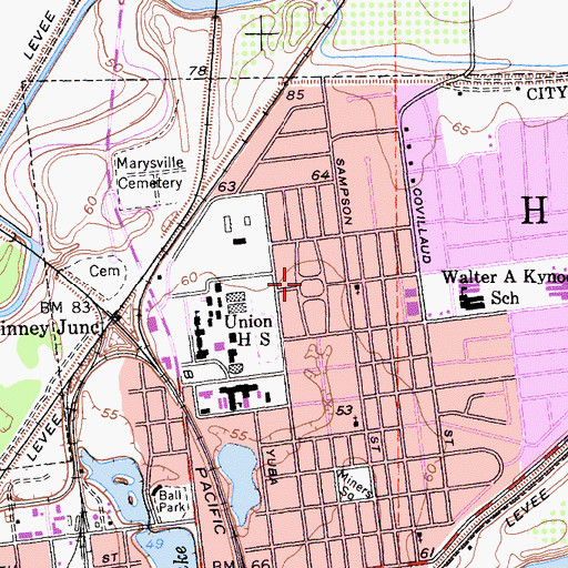 Topographic Map of S J Field Park, CA