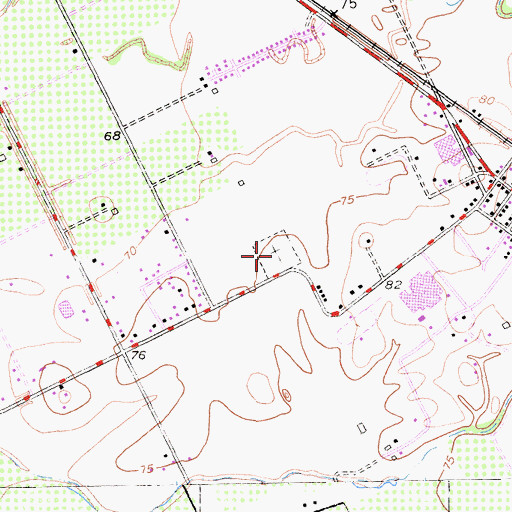 Topographic Map of Wheatland Cemetery, CA