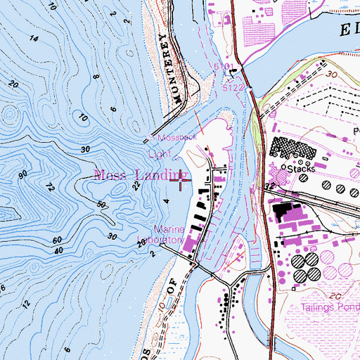 Topographic Map of Island Beach, CA