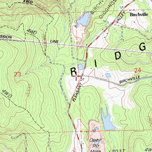 Topographic Map of Allisons Ranch (historical), CA