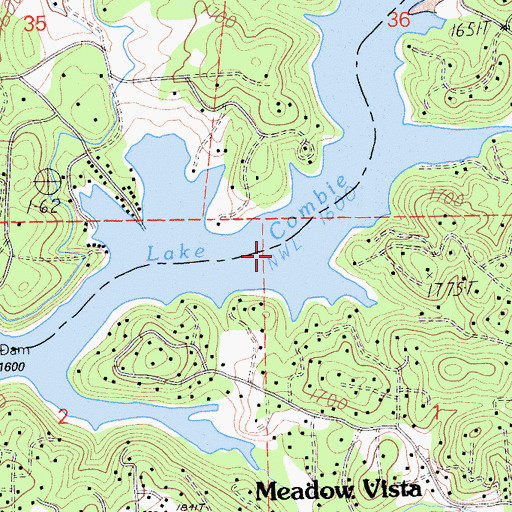 Topographic Map of Combie Crossing (historical), CA