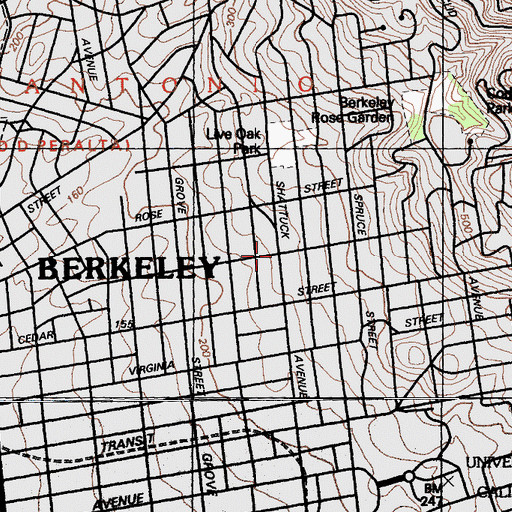 Topographic Map of Berryman Station (historical), CA