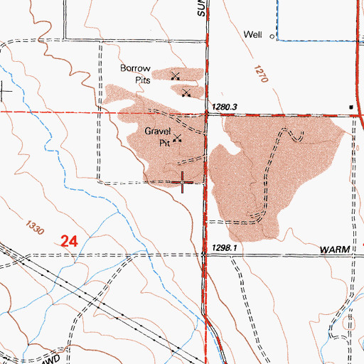 Topographic Map of Sunland School (historical), CA