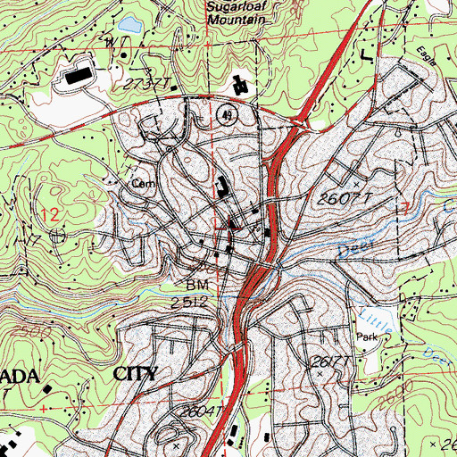 Topographic Map of First Baptist Church, CA
