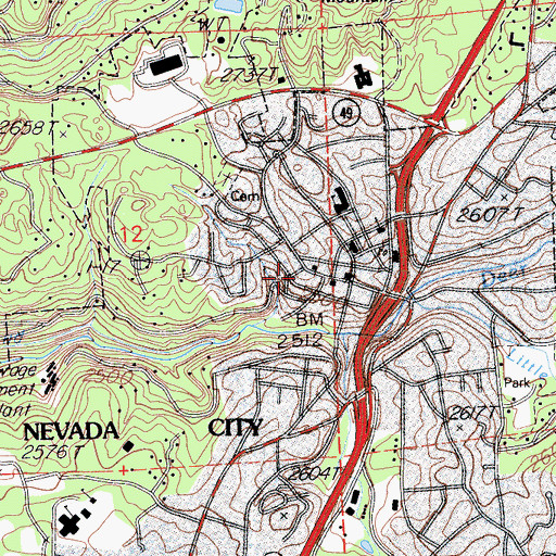 Topographic Map of First Methodist Church, CA