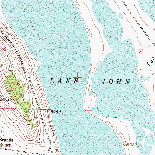 Topographic Map of Lake John, CO