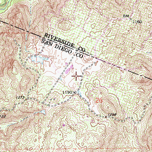 Topographic Map of Doville Ranch, CA