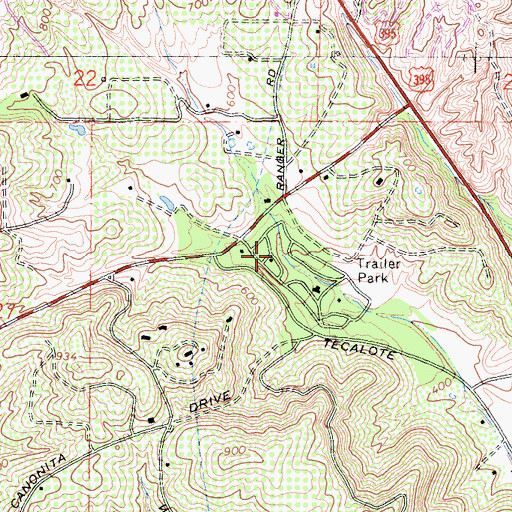 Topographic Map of Duffy Ranch (historical), CA