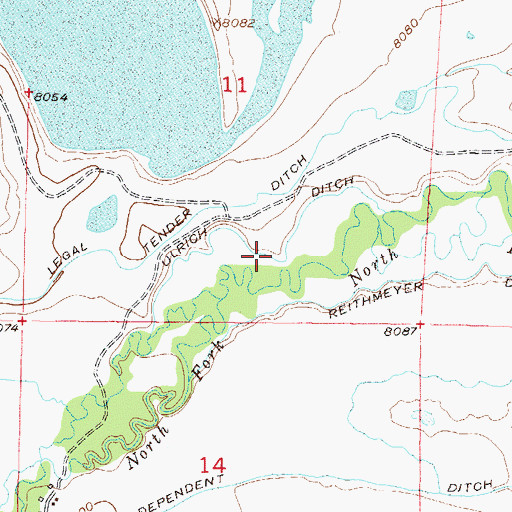 Topographic Map of Ulrich Ditch, CO