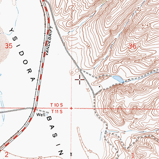 Topographic Map of Ysidora (historical), CA