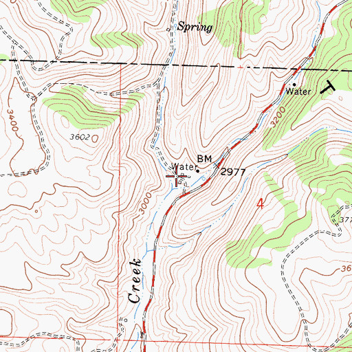 Topographic Map of Cauvel Ranch, CA