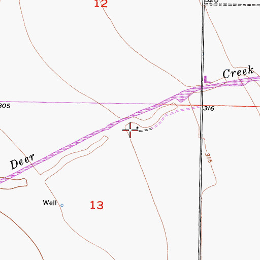 Topographic Map of Deer Creek Ranch, CA