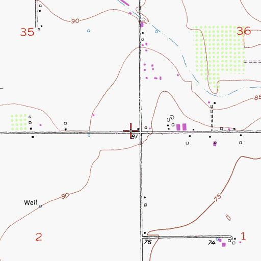 Topographic Map of Fillmore District School (historical), CA