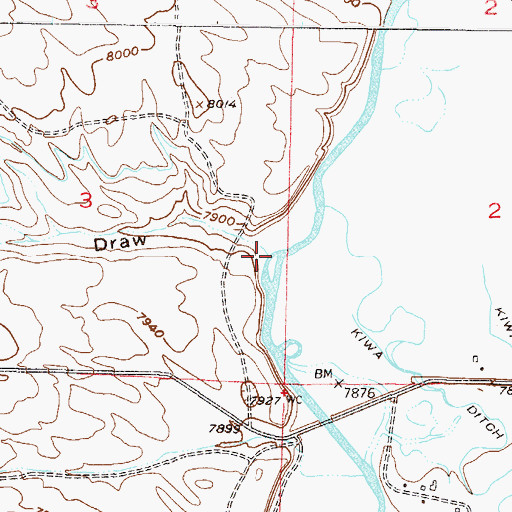 Topographic Map of Mansfield Draw, CO