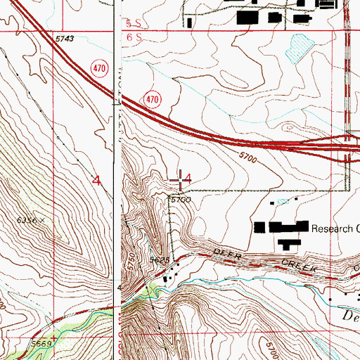Topographic Map of Deer Creek Mine, CO