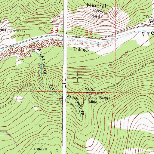 Topographic Map of Edna Mine, CO